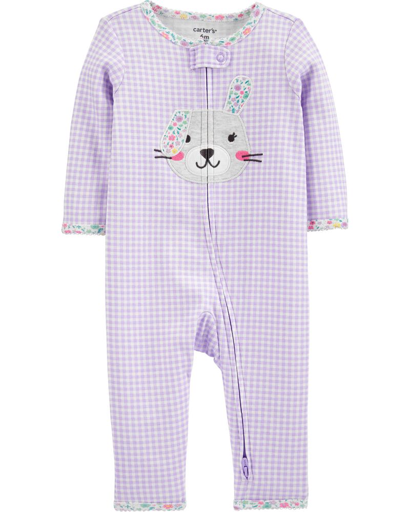 CARTER/'S BABY GIRL 1PC BUNNY SLEEP /& PLAY FOOTLESS SLEEPER COTTON PJS 3M 6M 9M